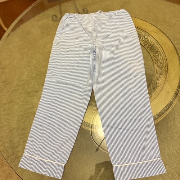 LL BEAN Womens Medium Baby Blue Striped 2-Piece Pajama Set 100% Cotton - Picture 13 of 14